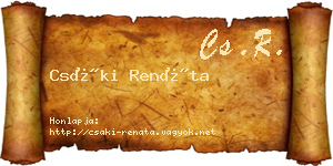 Csáki Renáta névjegykártya
